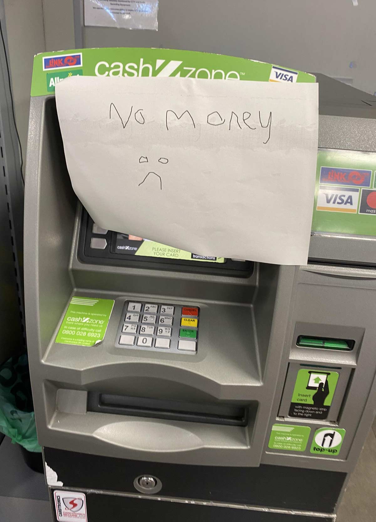 Co op cash machine telling it like it is
