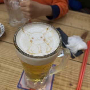 Pikachu on my beer. Tokyo, Japan