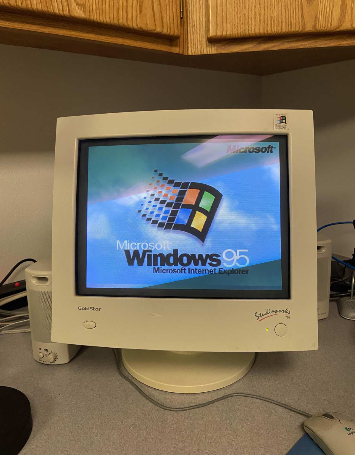 This computer at my grandmother’s house still uses Windows 95