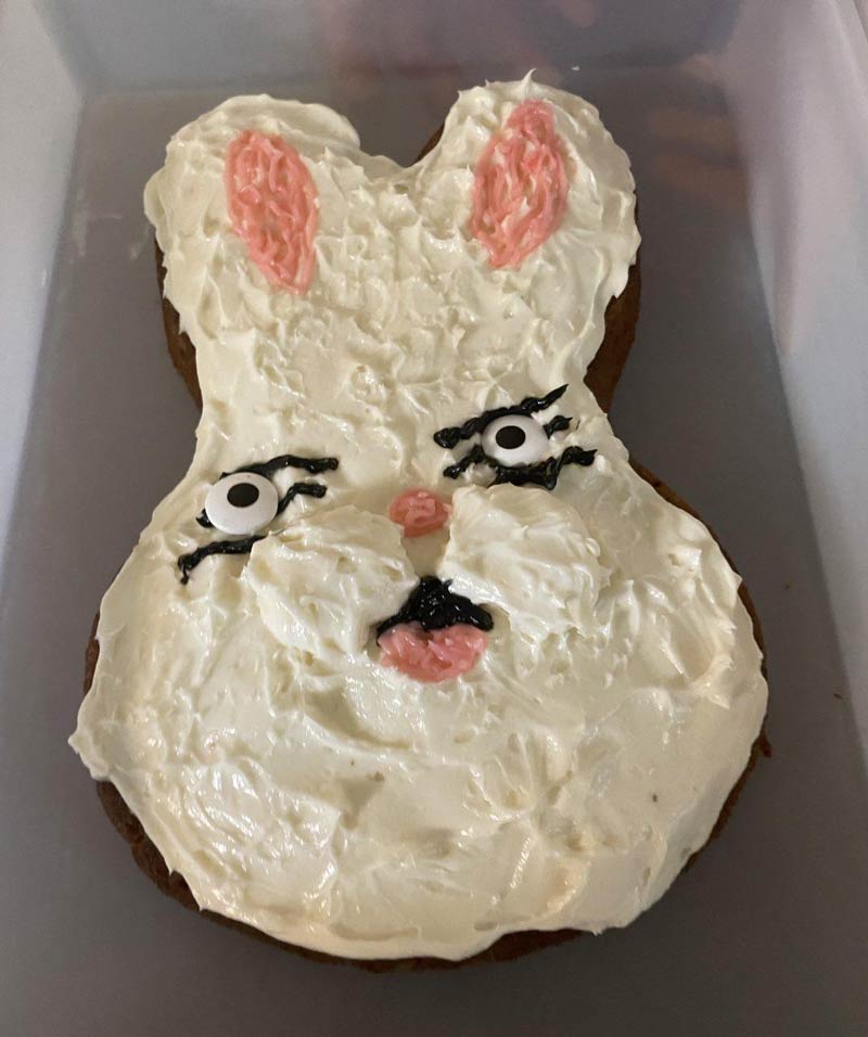 Is this a weed cake? Because I'm pretty sure that bunny is high