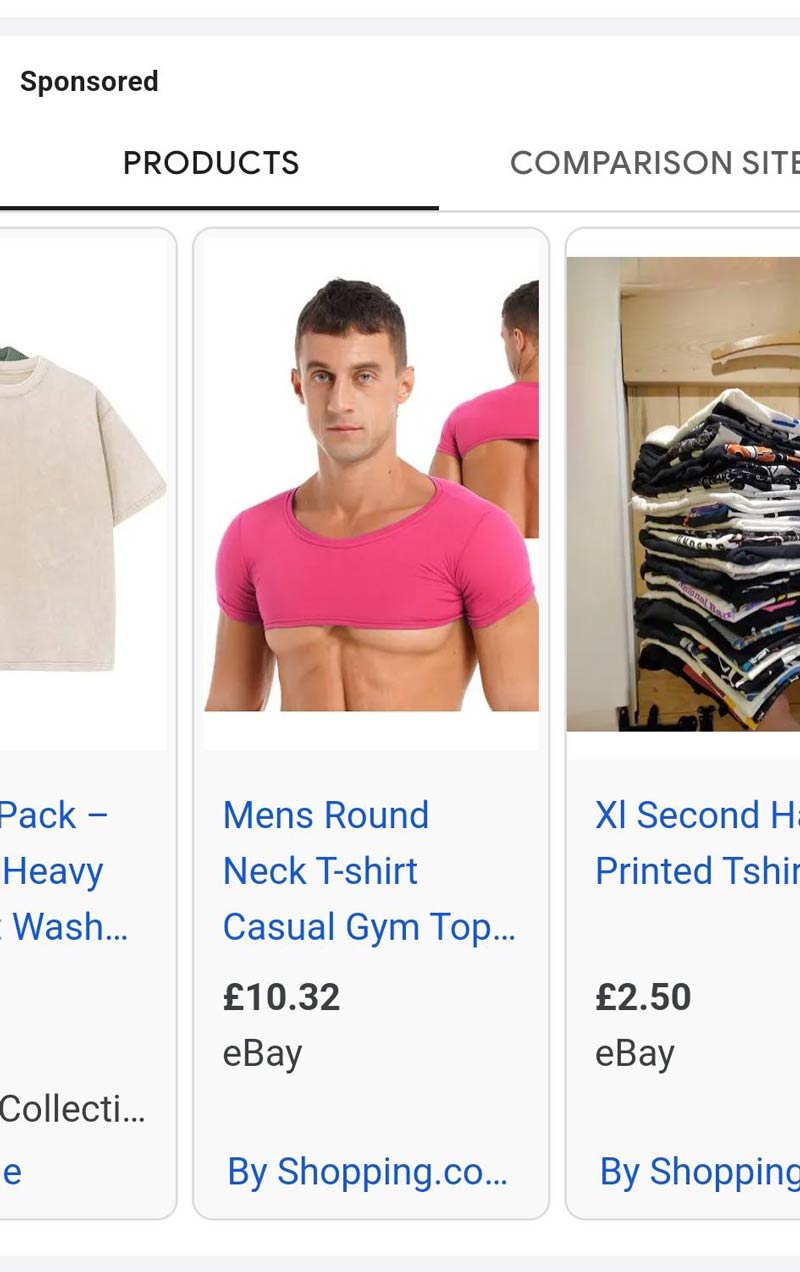 This 'casual gym top' that was advertised to me