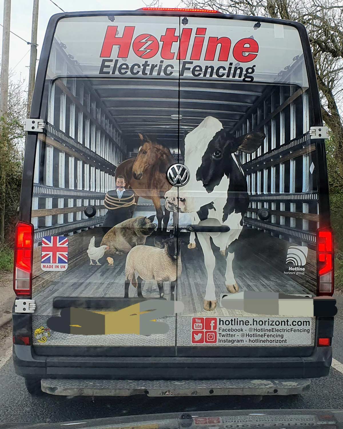 Stuck behind a van with some interesting artwork this morning...
