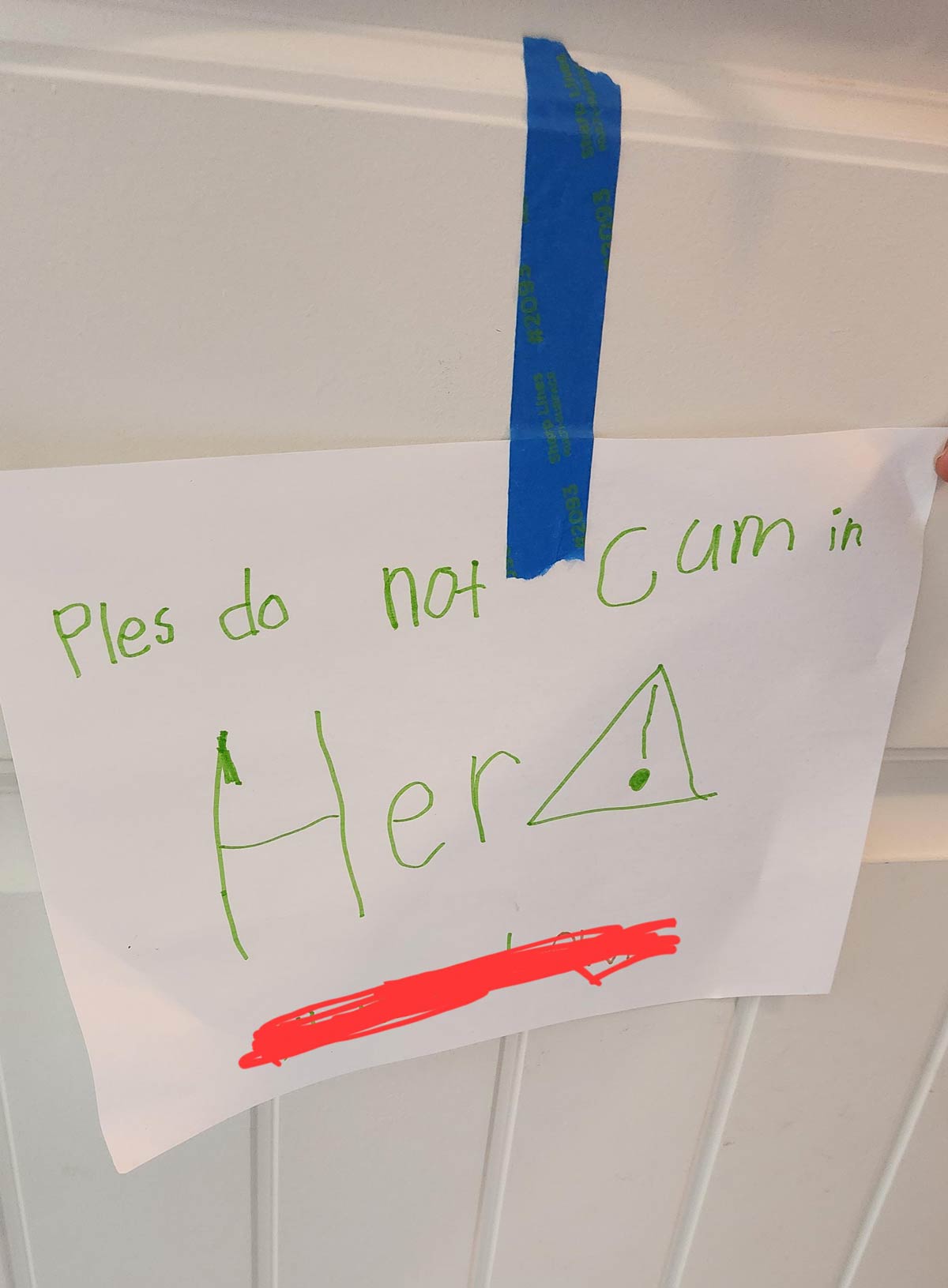 My friend's kids made this sign while in timeout