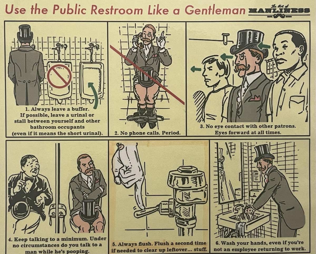 Use the public restrooms like a gentleman