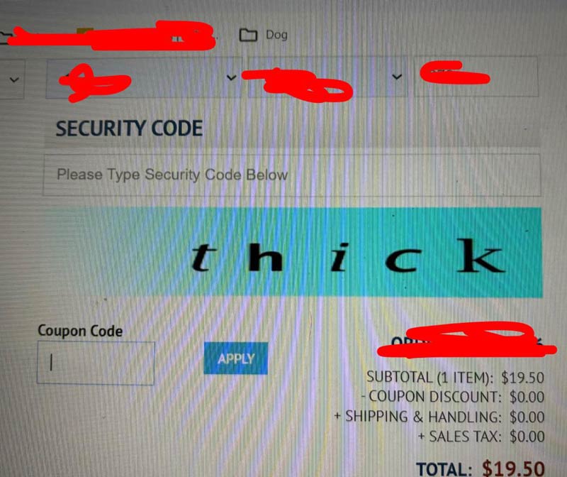 This was the security code I got at the online checkout