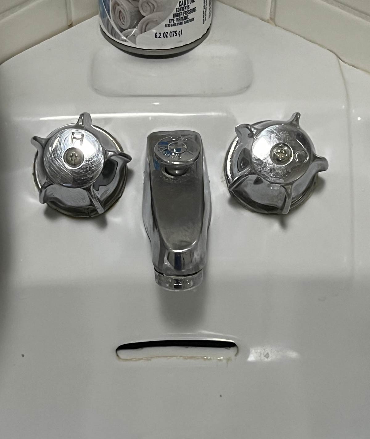 This bathroom sink has seen some things