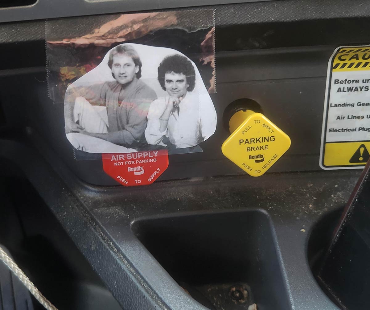 The picture from my wife I found on the air supply button for my trailer brakes this morning
