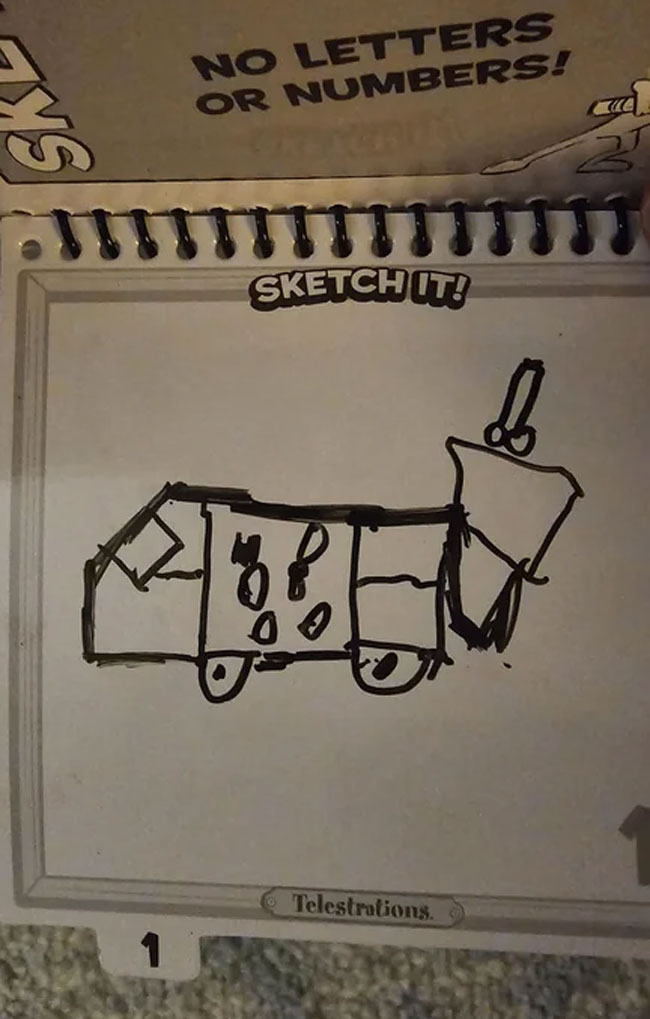 My daughters drawing of a dump truck