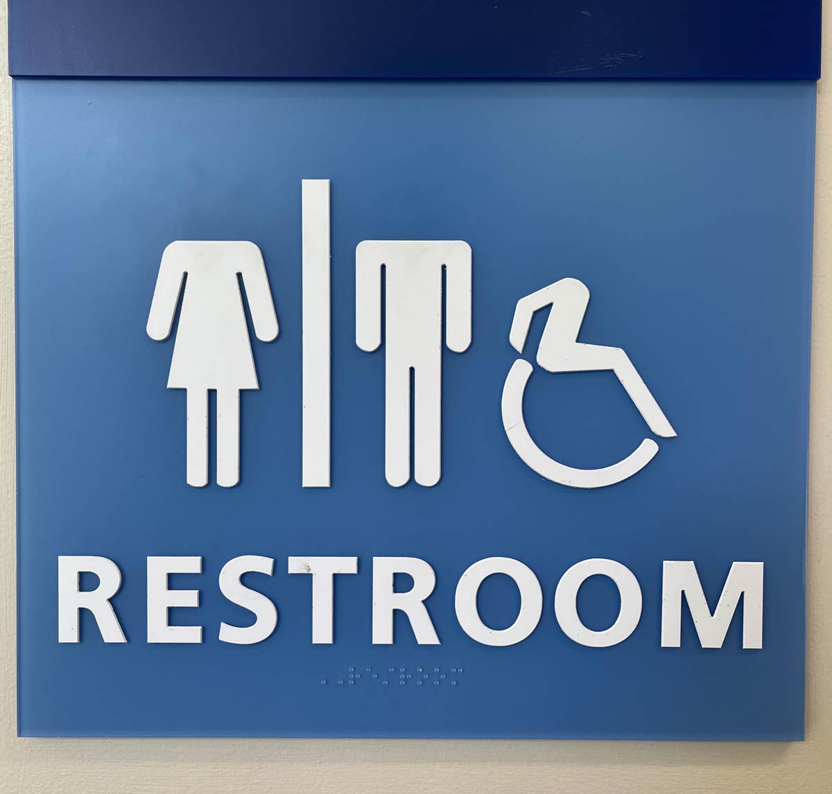 All of the bathroom signs in the building where my doctor's office is are now all apparently repping the French Revolution. They all used to have heads