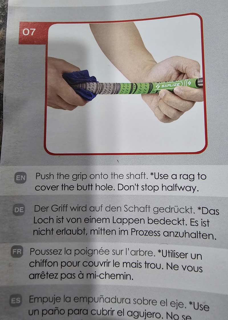Step 7 - Putting on my new putter grip got real weird