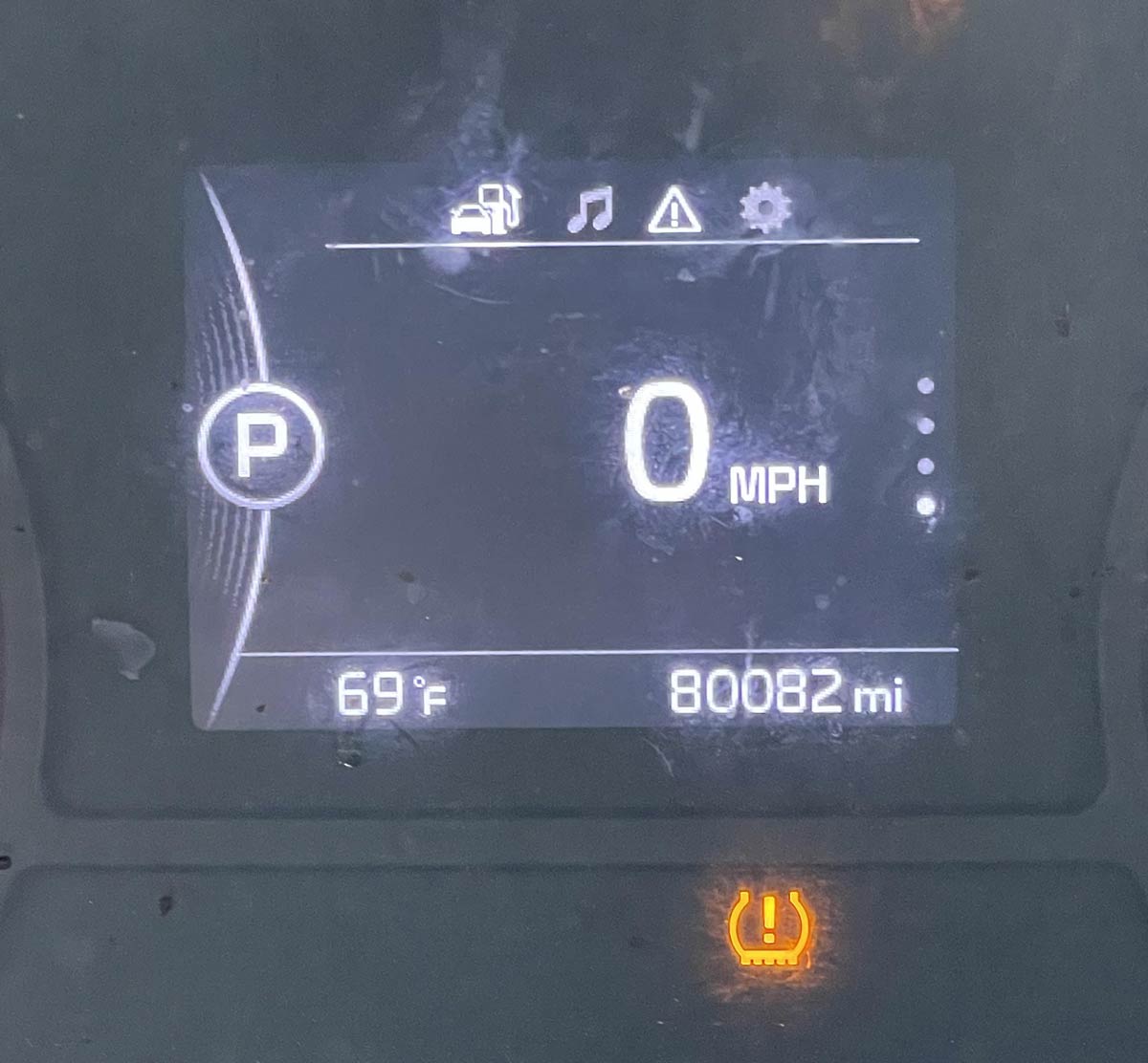 The temperature and my cars mileage lined up nicely today