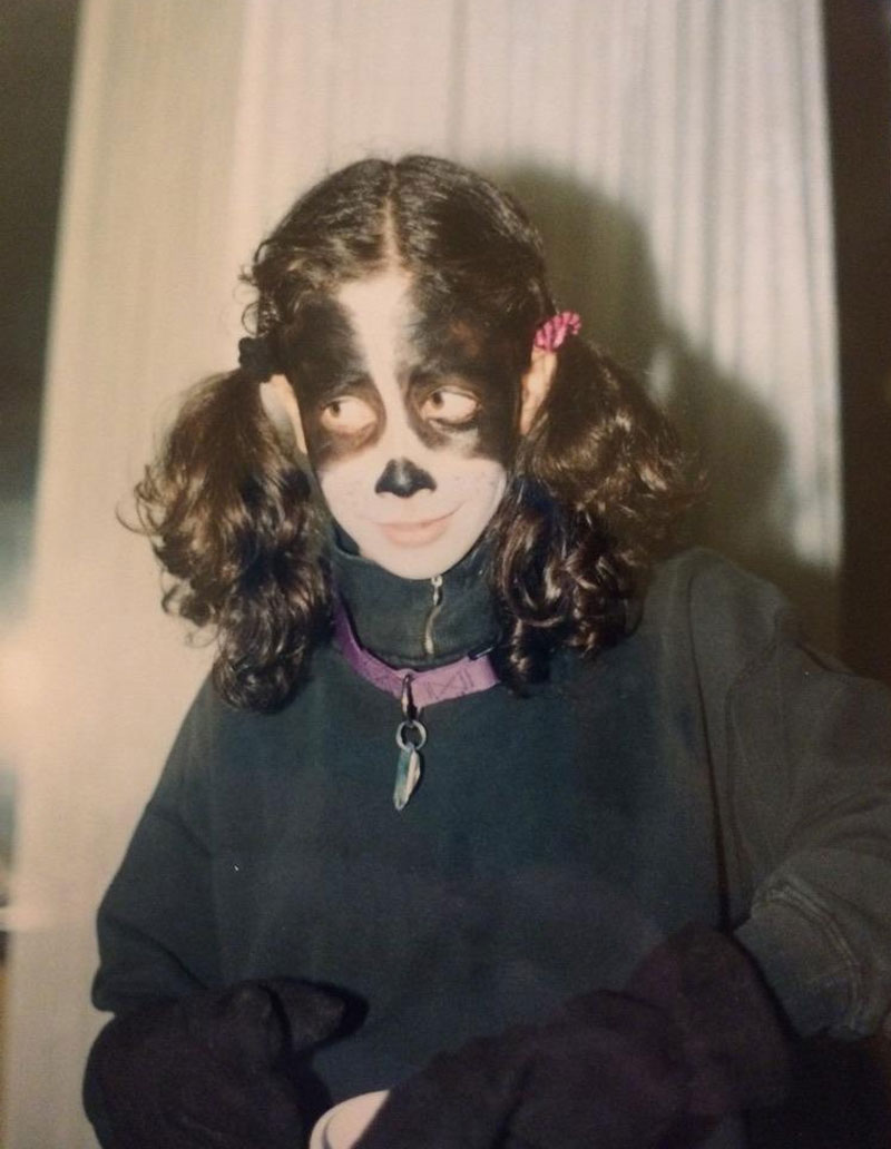 Me, age 7, dressed up as our dog for Halloween