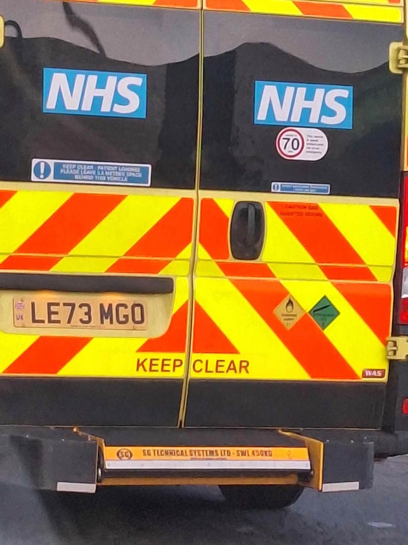 Never seen a more appropriate reg for an ambulance... 'let 'em go'