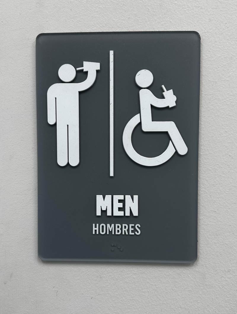 This restroom sign