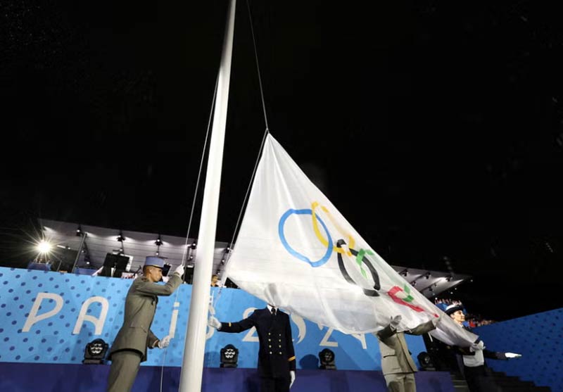 Olympic flag raised upside down at the Paris Olympics