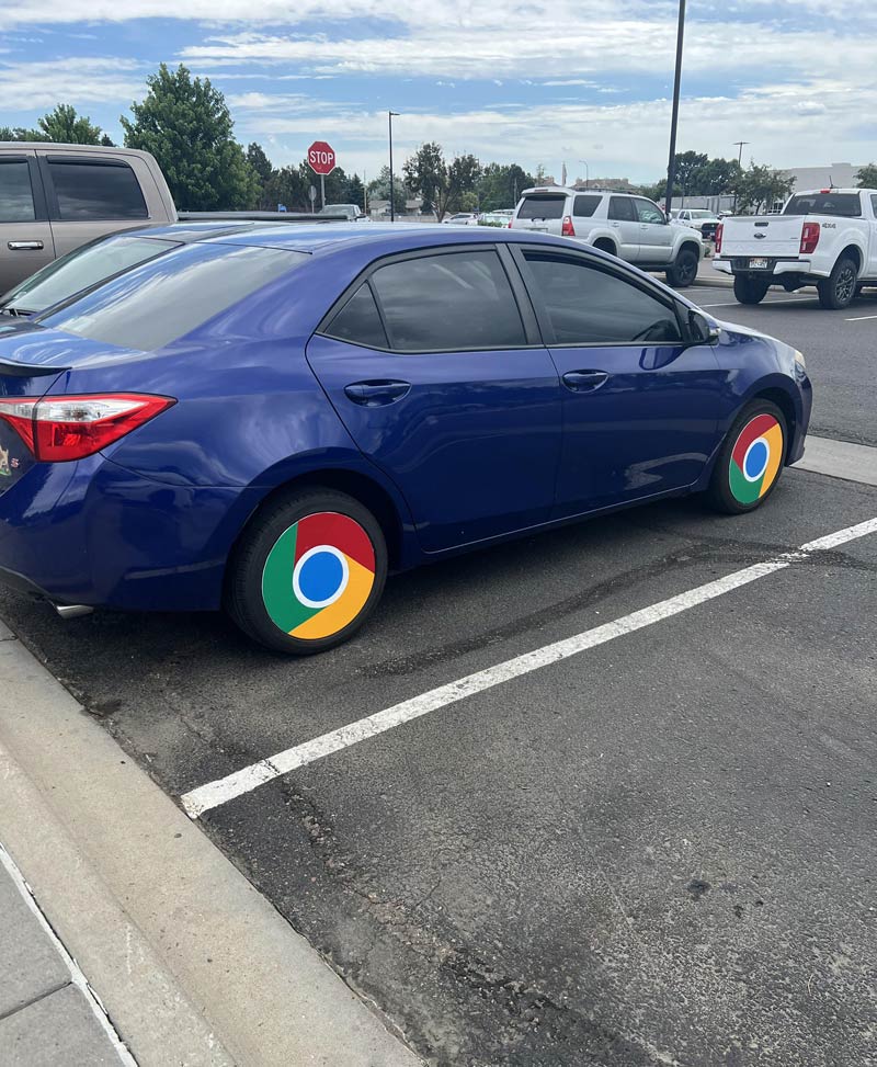 He got them 20” chrome wheels