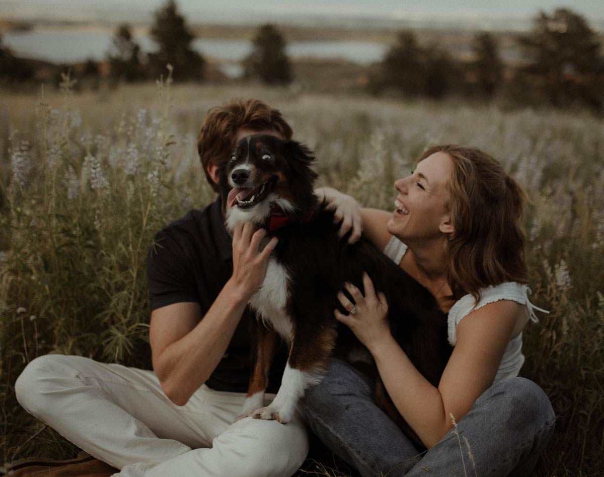 Our dog was wayy too excited to be in our engagement photos