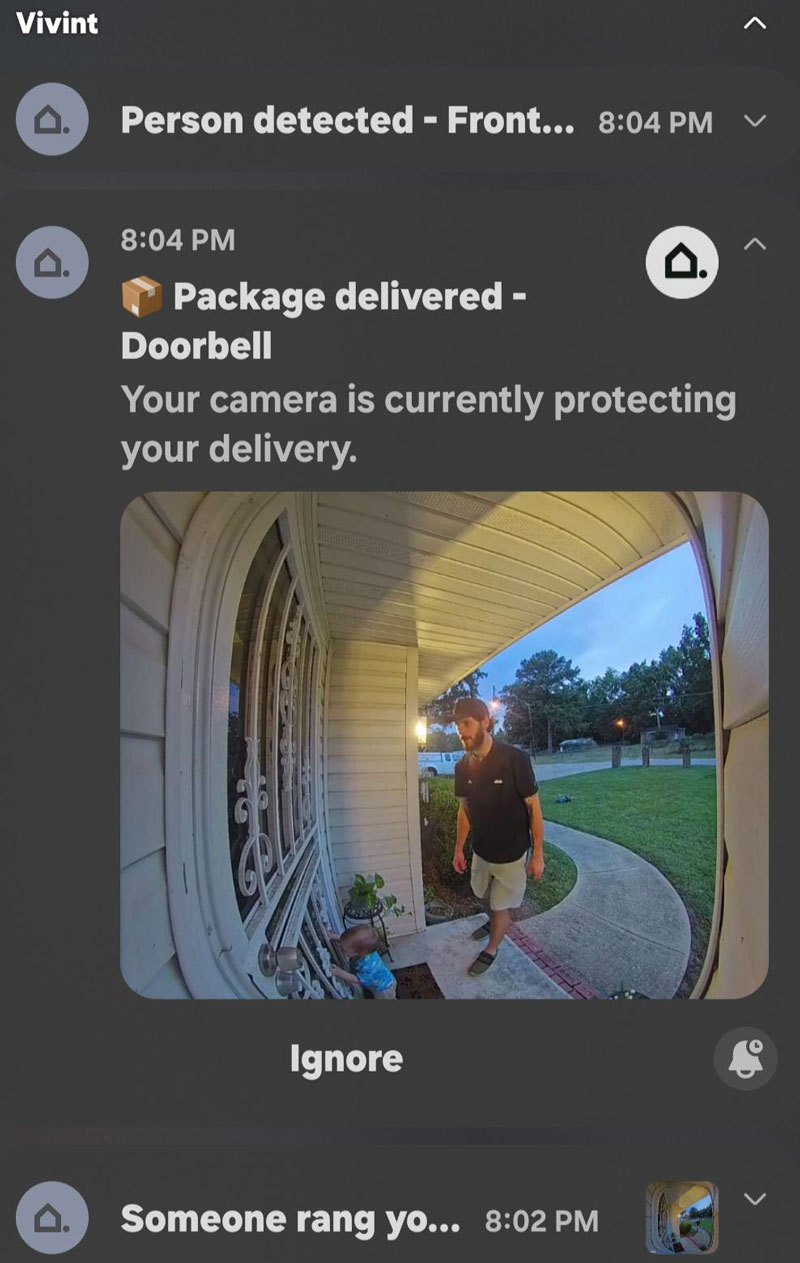 Security camera thought my baby was a package