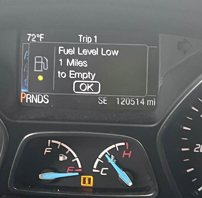 This is how my daughter left the car for me today
