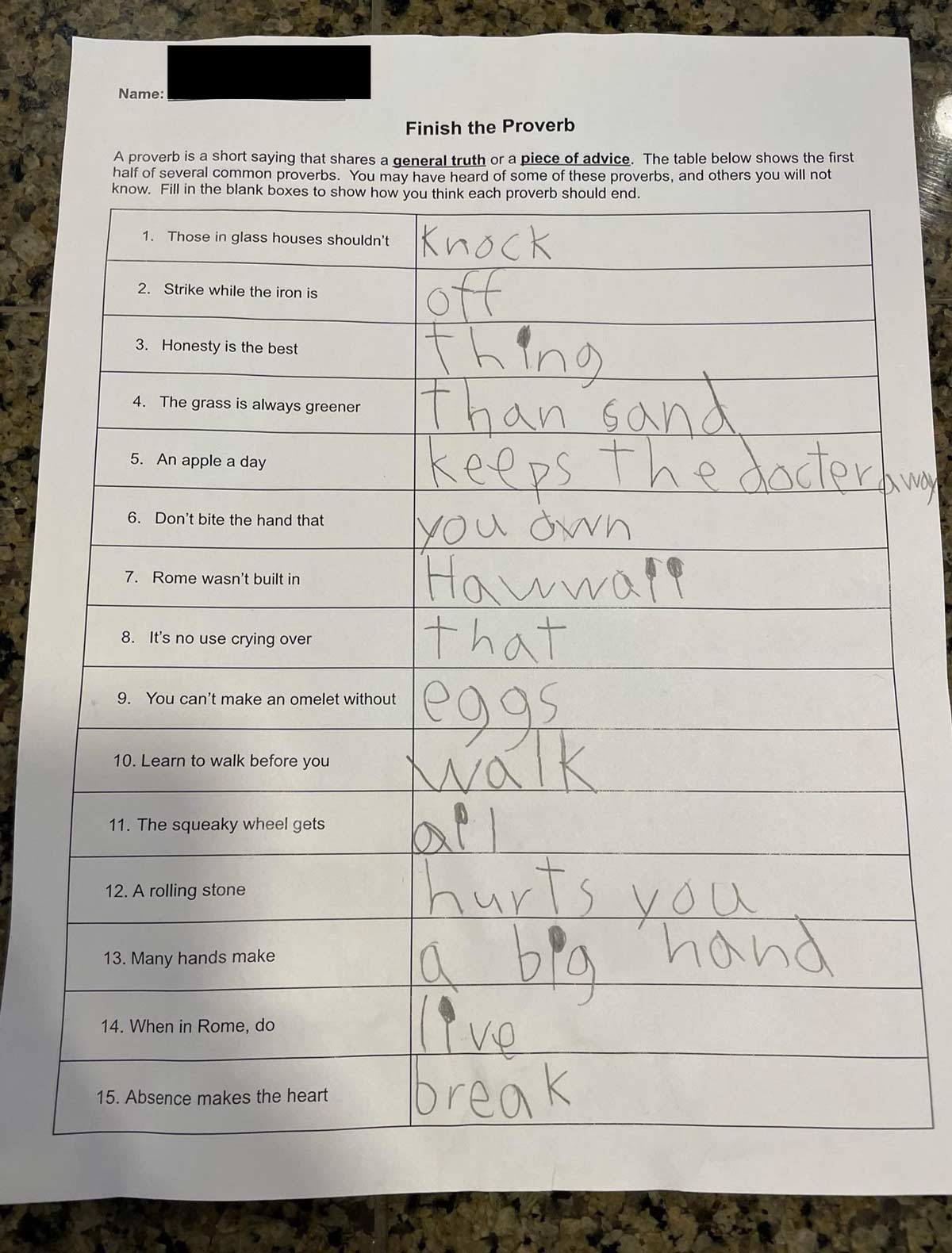 3rd Grade Proverbs