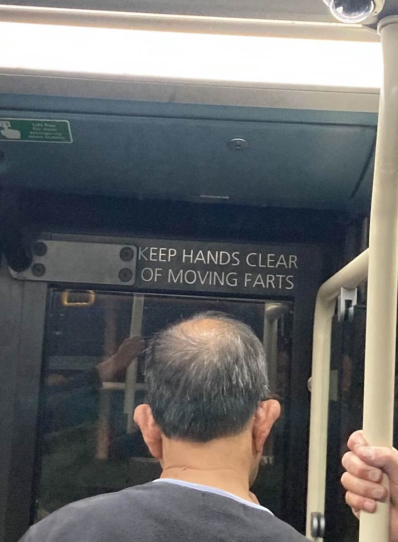 Helpful tips on a British bus