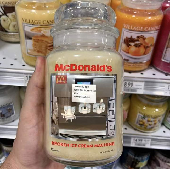 This candle smells like disappointment