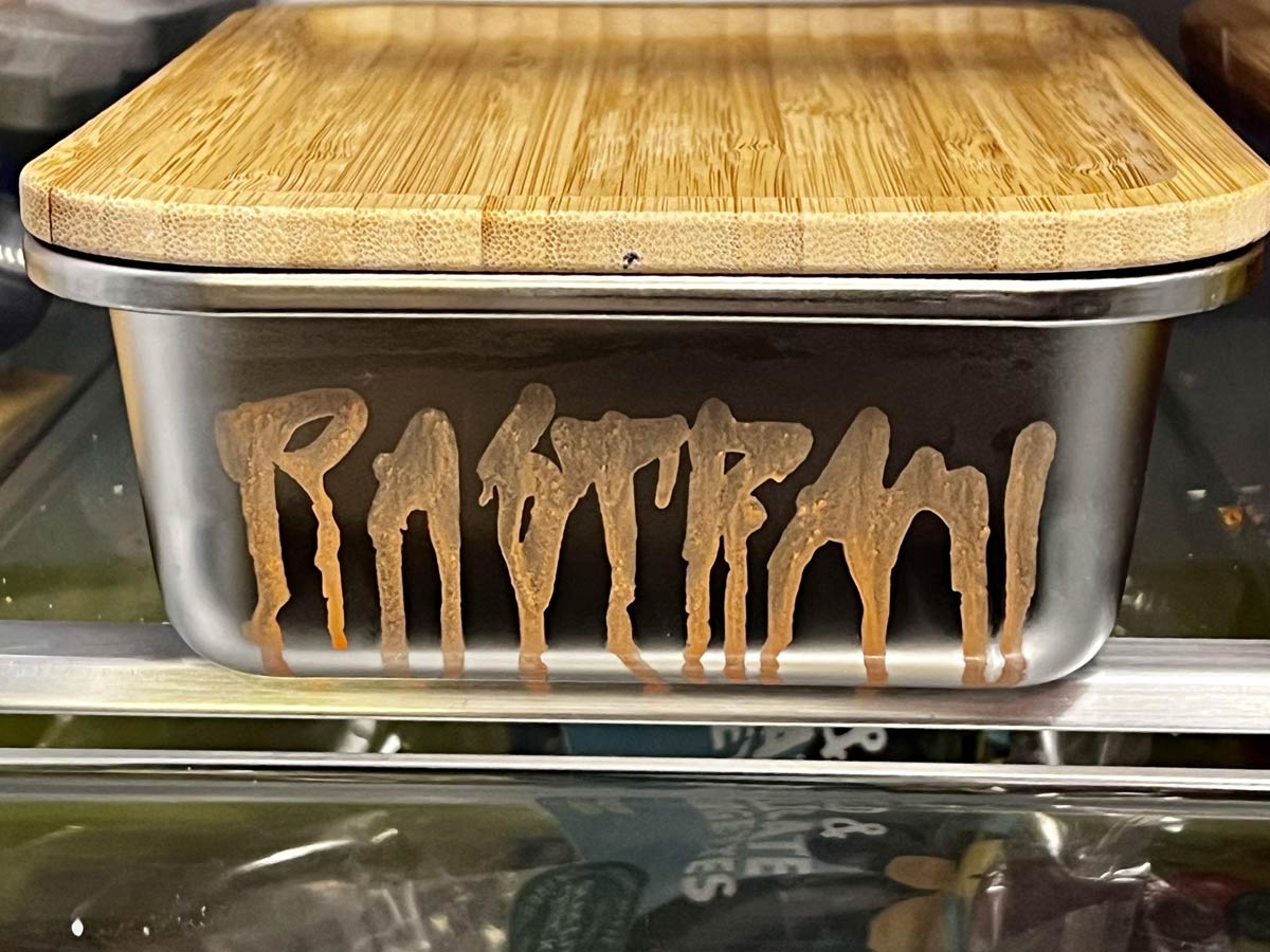 I wrote pastrami on the side of a container but condensation turned it into a heavy metal band
