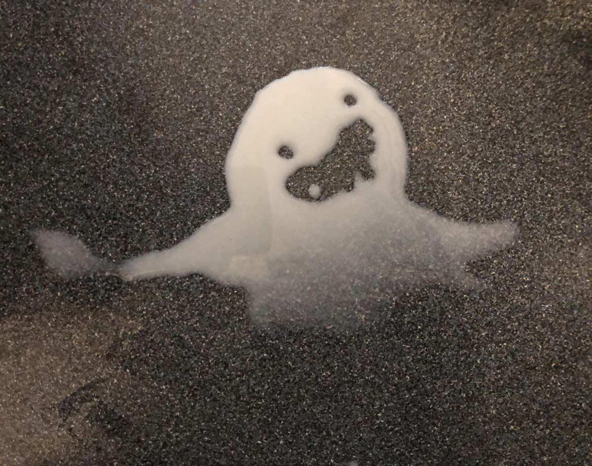 I spilled some milk and the puddle looks like a derpy ghost!