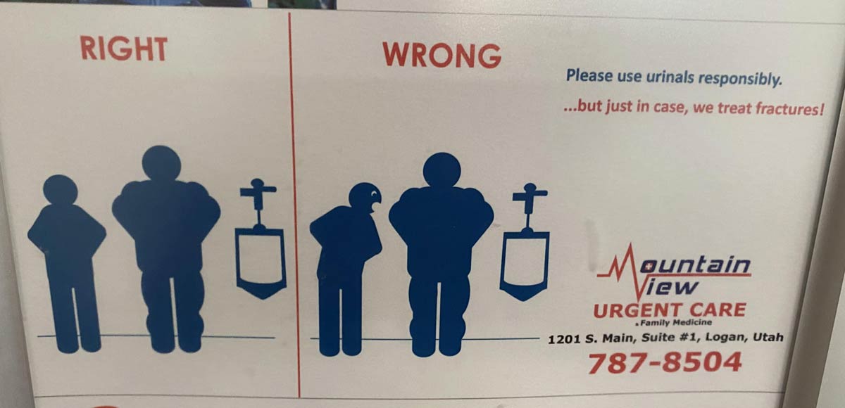 Please use urinals responsibly