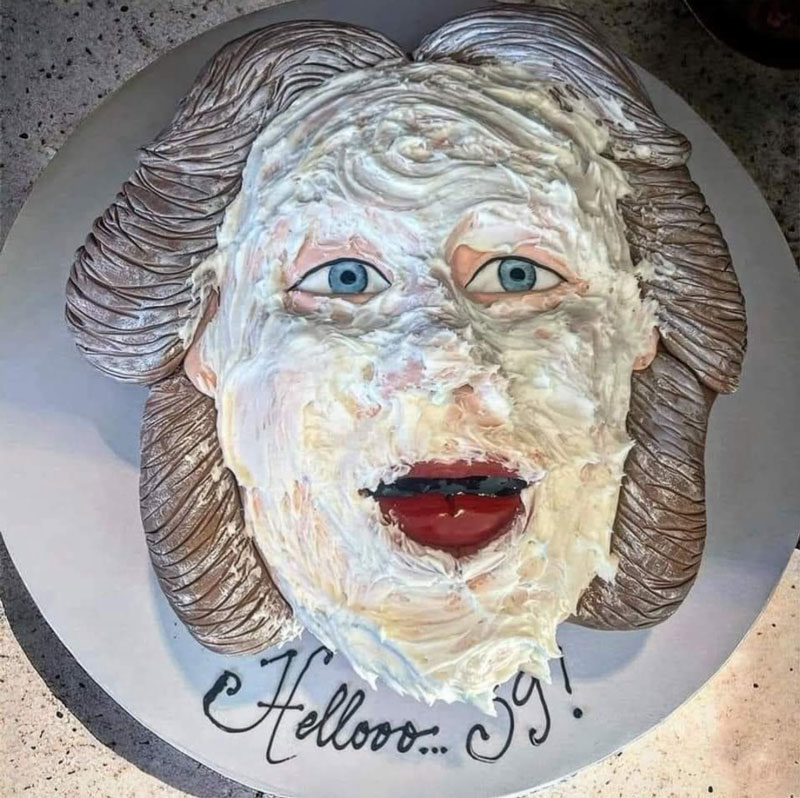 Why helloooooo! Mrs. Doubtfire Cake
