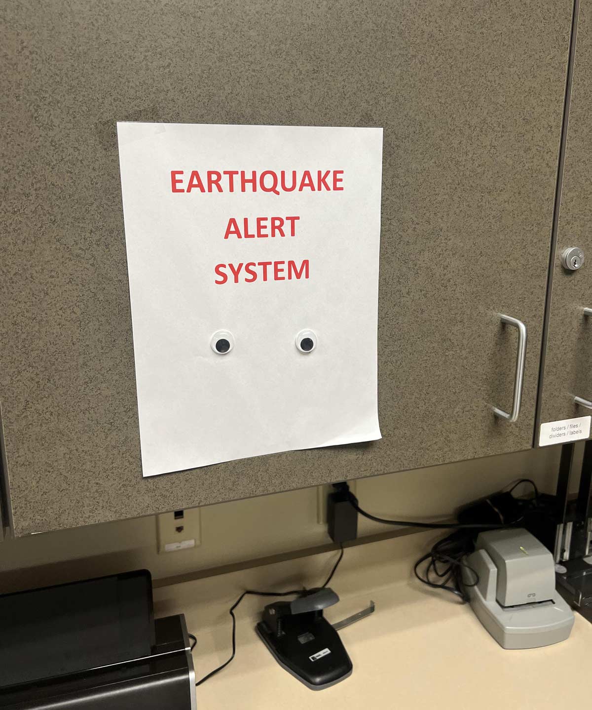 Sign in our office copy room