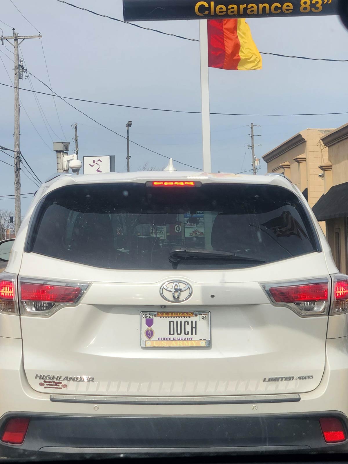 This guy's Purple Heart plate just reads OUCH