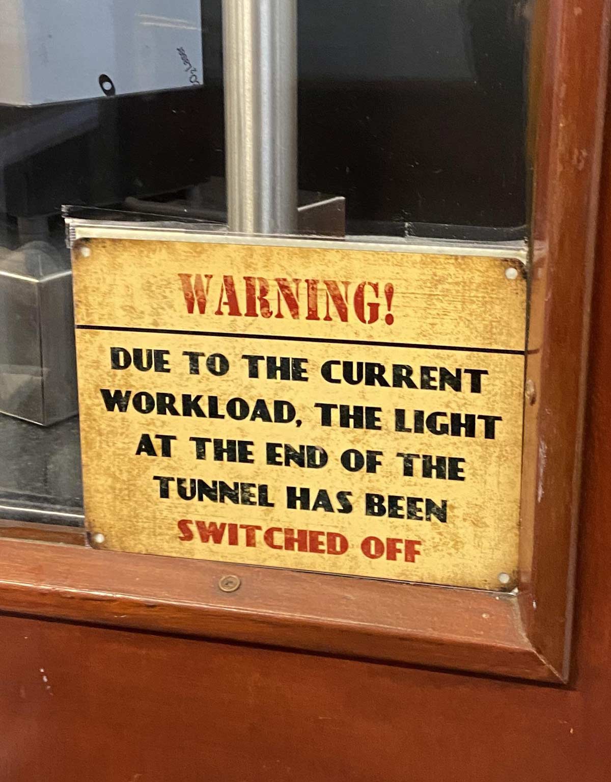 Warning at work