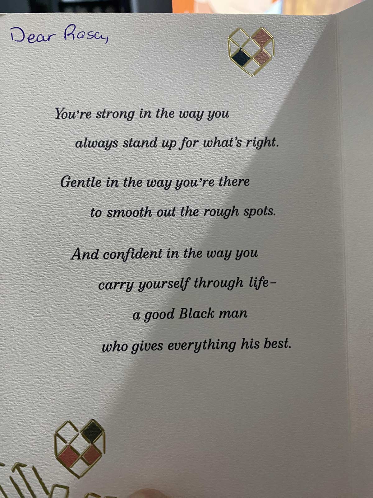 Friends, always read the card before you give it to your wife