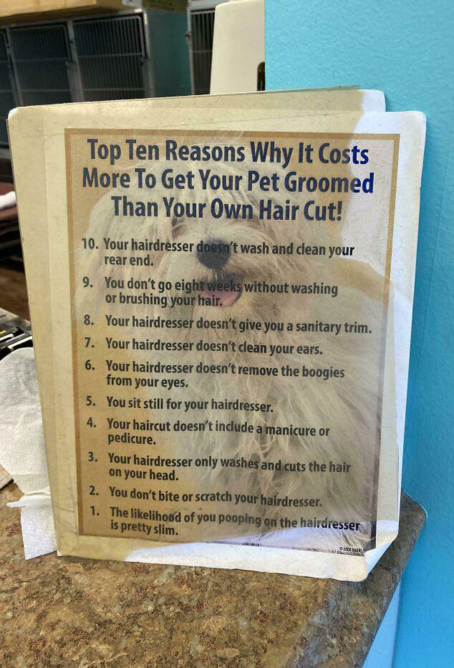 I never realized I essentially get a discount for not biting my hairdresser