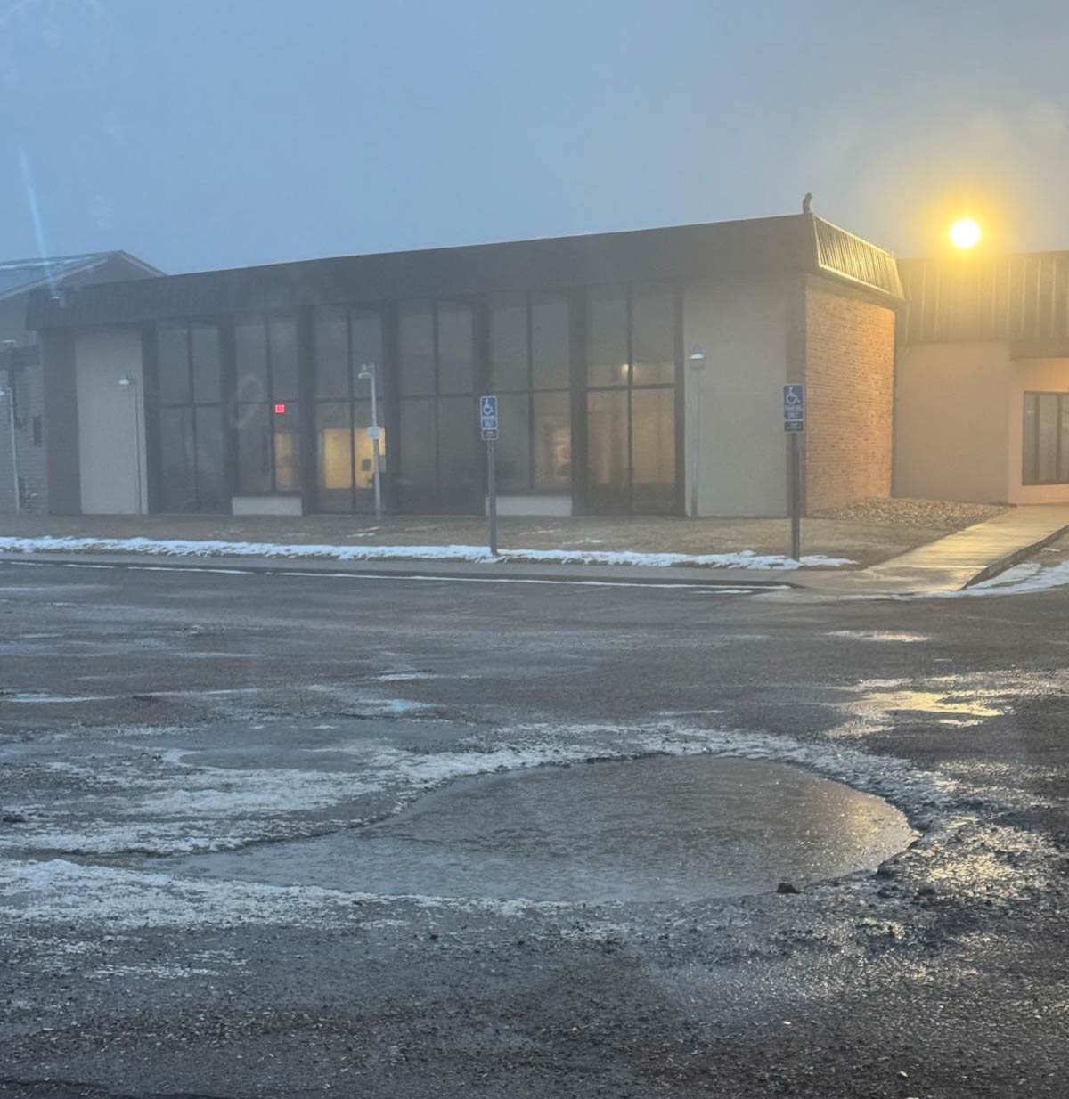 This pothole in my town qualifies as a small pond