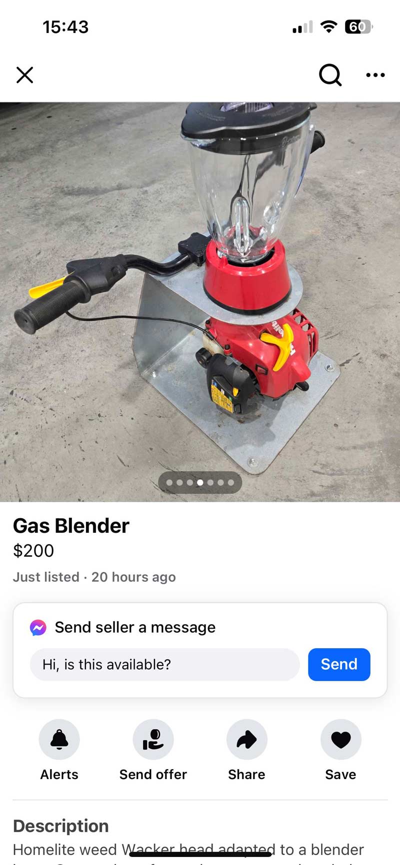 Gas-powered blender