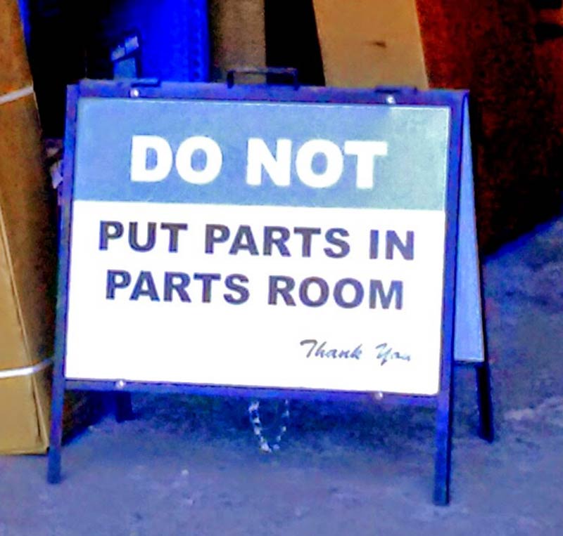 If only my Parts had a Part room