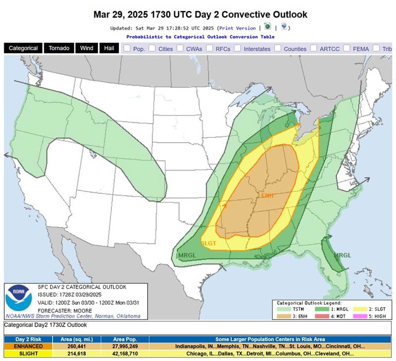 The East Coast can expect a few inches