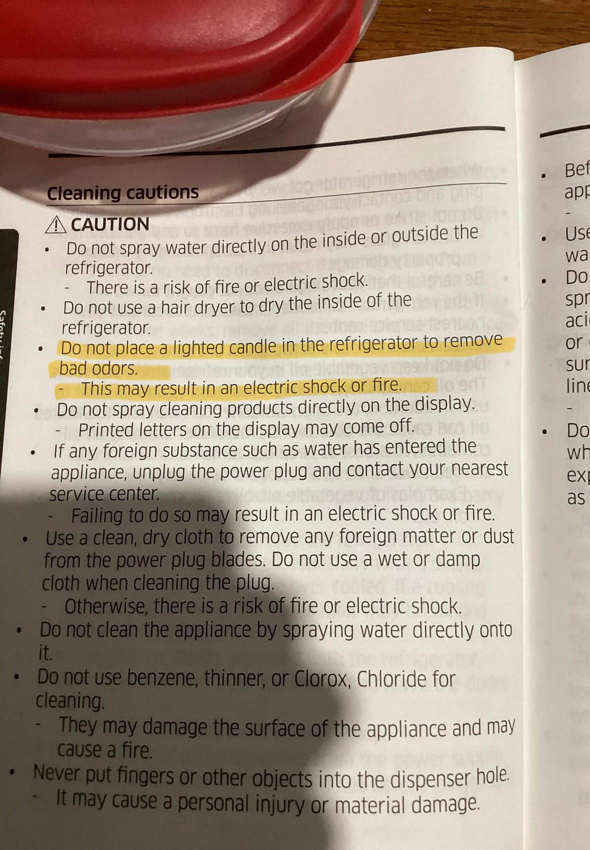 Found this in the manual for our new fridge