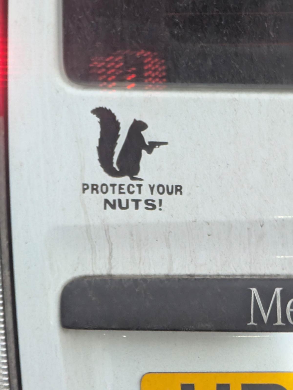 Seen on the back of a van