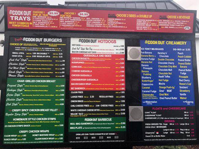 Cook Out if anxiety were a menu