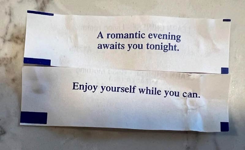 My fortune cookies came with a warning