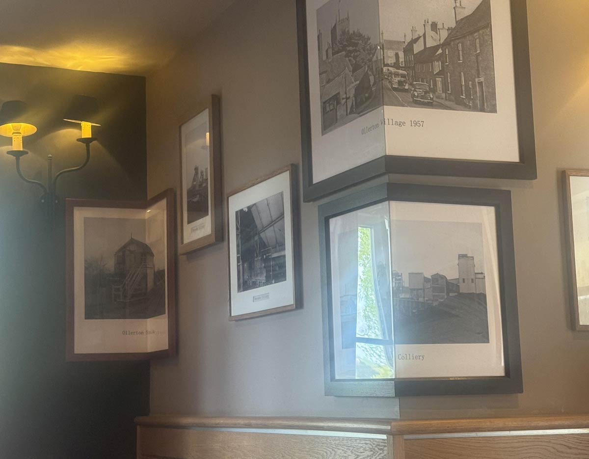 These photographs in a local pub go around the corners