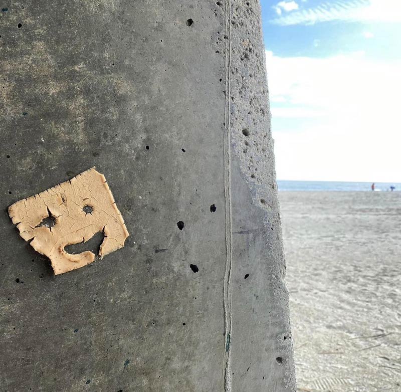 A slice of cheese I found under a pier