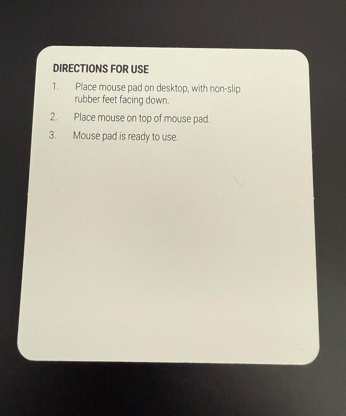I’m so glad my mouse pad came with instructions