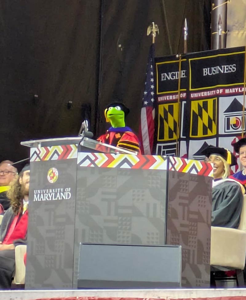 Kermit the Frog was the commencement speaker at University of Maryland today