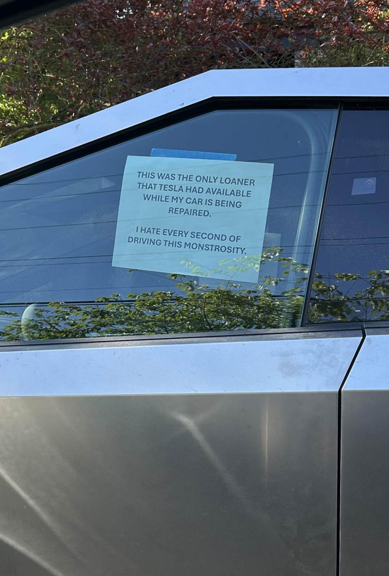 On a Cybertruck in Seattle