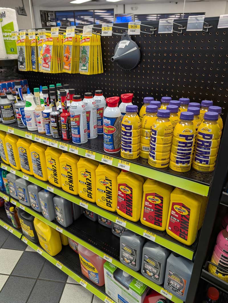 This gas station thinks Prime energy drink is motor oil