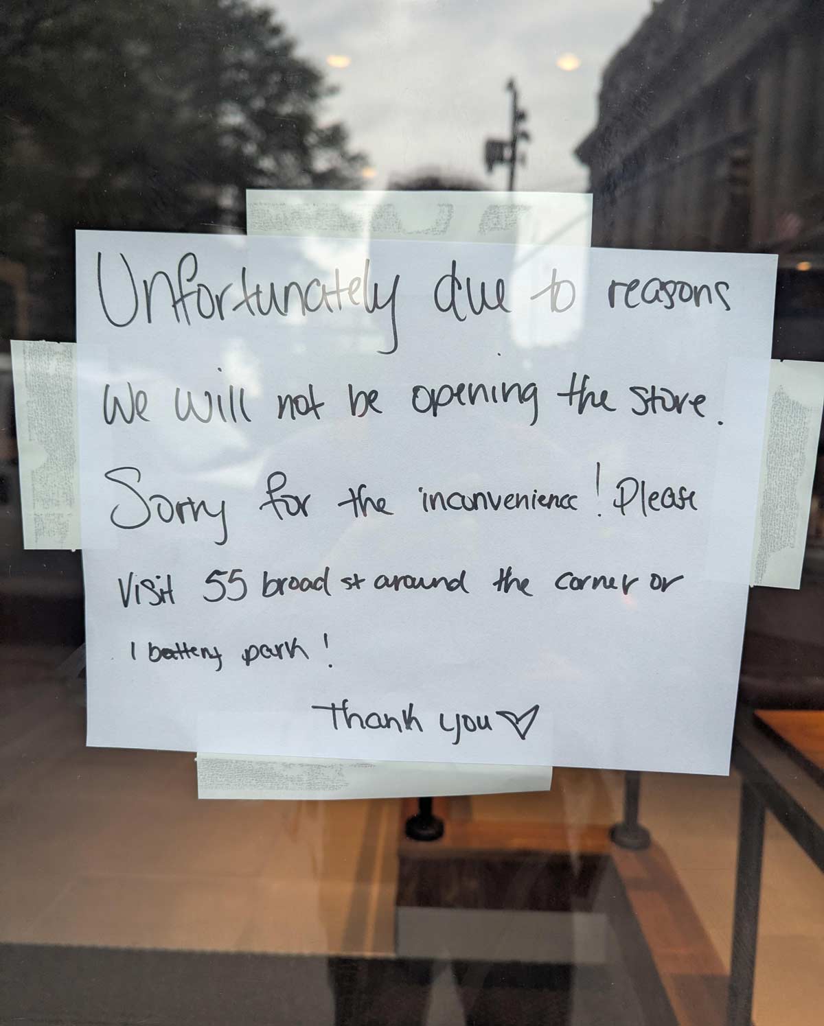 New Starbucks branch not opening for reasons